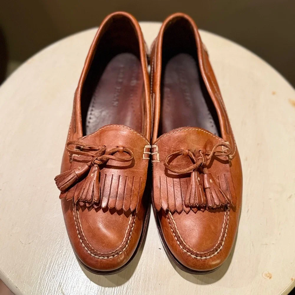 Cole Haan Men's Brown Leather Tassel‎ Loafer Shoes Size 13 D